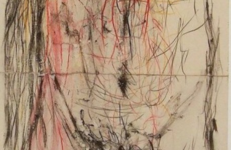 Untitled, 2014, ink and colored pencils on paper, 141x39 cm.