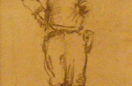 דוד הנדלר, ללא כותרת, סנגווין על נייר, 16x10 ס"מ.