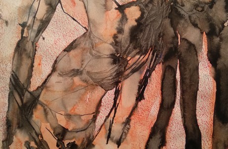 ללא כותרת, 2016-2019, טכניקה מעורבת על נייר,  34X25 ס"מ