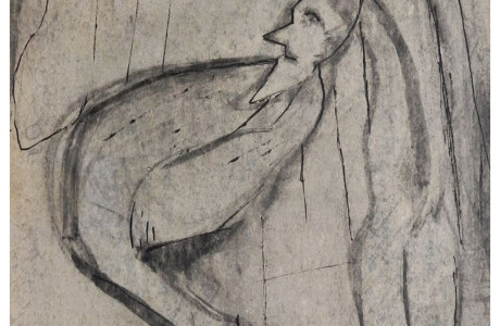 אוזיאש הופשטטר, ללא כותרת, דיו על נייר,  29x18 ס"מ.