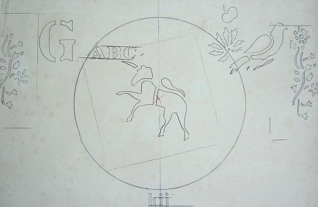 ללא כותרת, 1972, טכניקה מעורבת על נייר, 34x49 ס"מ.
