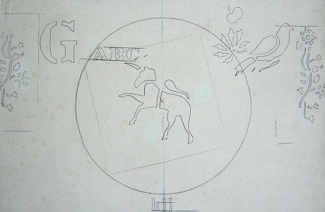 ללא כותרת, 1972, טכניקה מעורבת על נייר, 34x49 ס"מ.