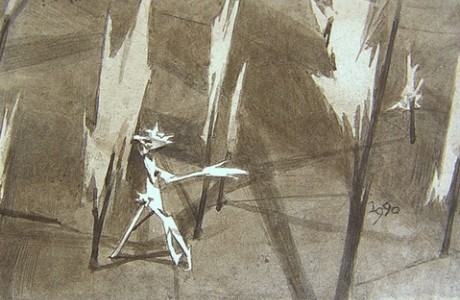 Untitled, 1990, mixed media on paper, 21X14 cm.