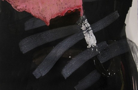 כיפה אדומה, 2012, טכניקה מעורבת על נייר, 69x49 ס"מ.