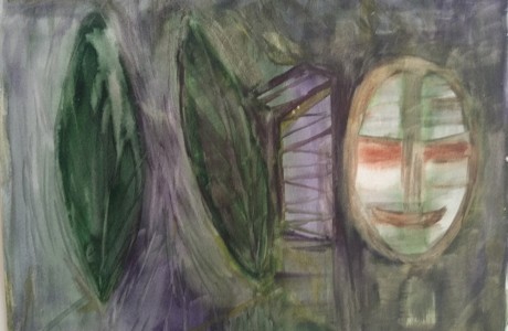 Purple and green,  2016, watercolor on paper, 24X32 cm