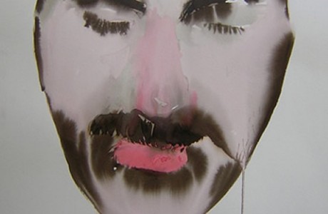 Shai Zilberman, Self Portrait, ink on paper, 73x38 cm.