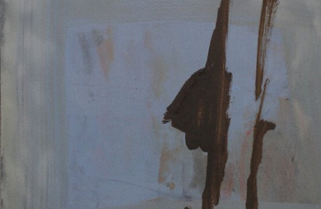 Michai Bachi, Sad with wood, 2010 ,oil color screenprint on paper, 24X27 cm.